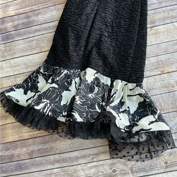 Lorrie Kabala Attitudes Dress 80s Party Dress Black White Flounces Layered - Picture 10 of 16